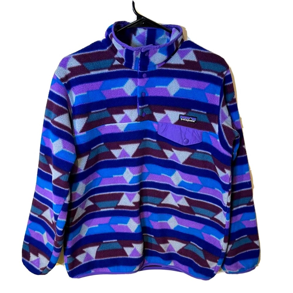 Rare Patagonia Synchilla Snap T Pullover Guatemalan Tango Bear: Violetti